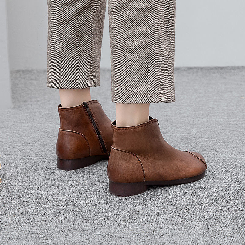 Large size women's shoes boots retro short boots women handmade Martin boots single shoes