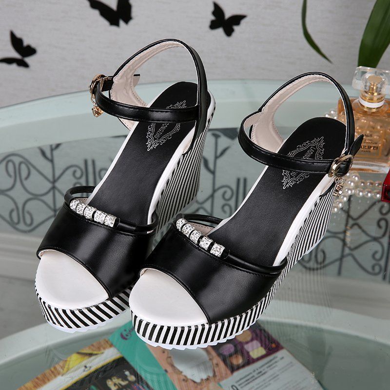 New wedge sandals women all-match super high-heeled waterproof open-toed sandals