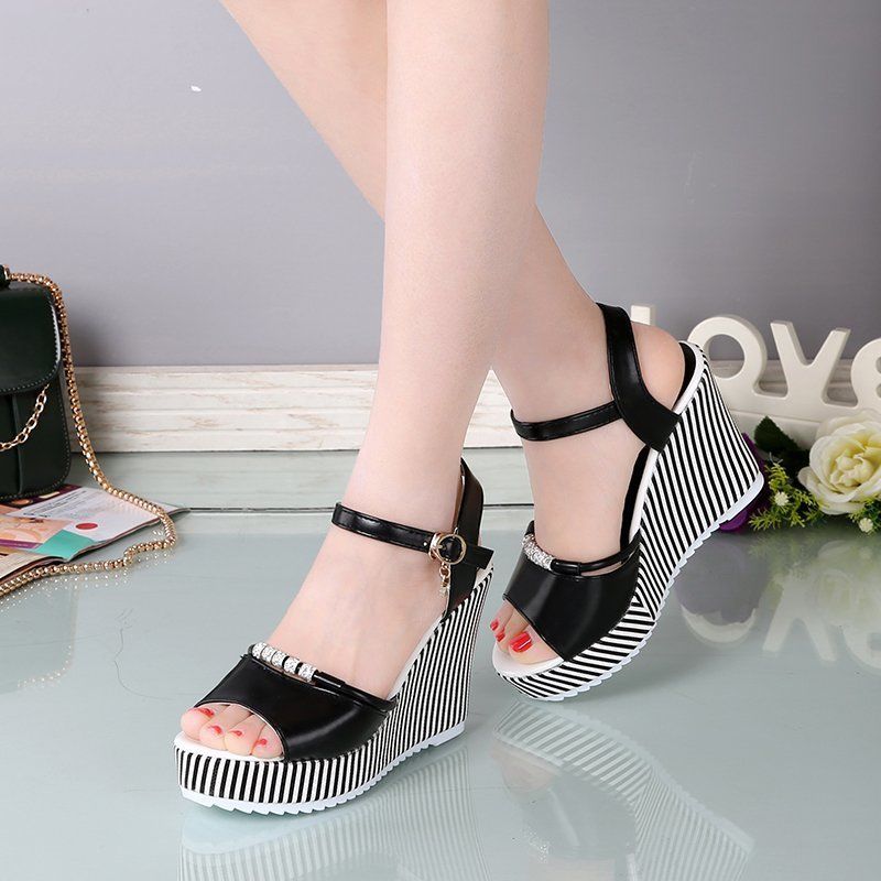 New wedge sandals women all-match super high-heeled waterproof open-toed sandals
