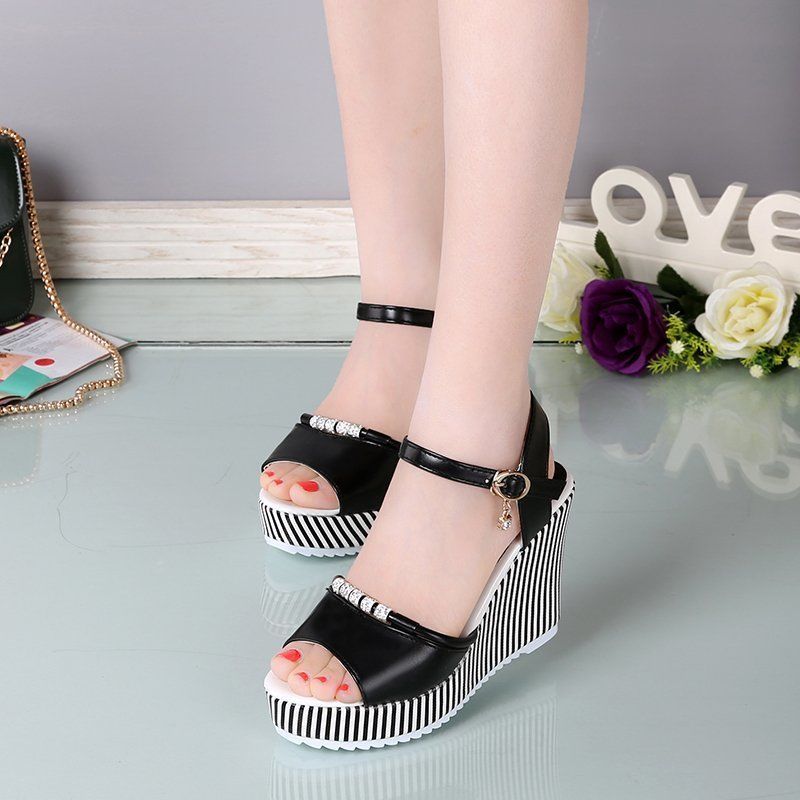 New wedge sandals women all-match super high-heeled waterproof open-toed sandals