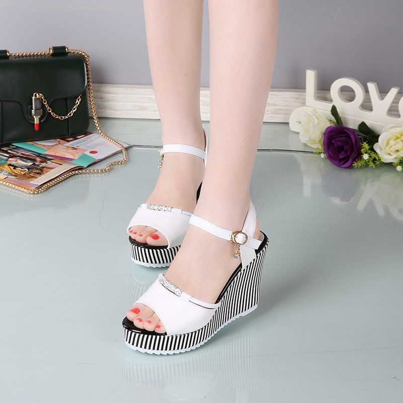 New wedge sandals women all-match super high-heeled waterproof open-toed sandals