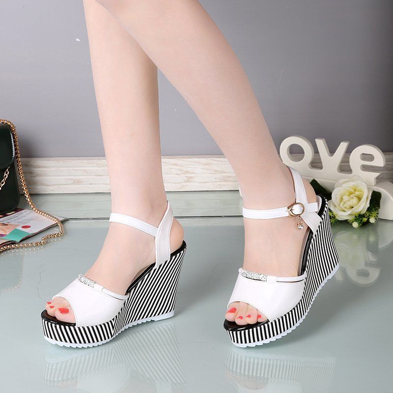New wedge sandals women all-match super high-heeled waterproof open-toed sandals