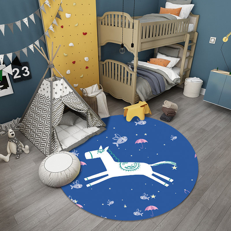 Round carpet bedroom carpet living room cartoon cute bedside blanket computer chair floor mat
