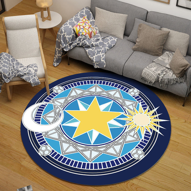 Round carpet bedroom carpet living room cartoon cute bedside blanket computer chair floor mat