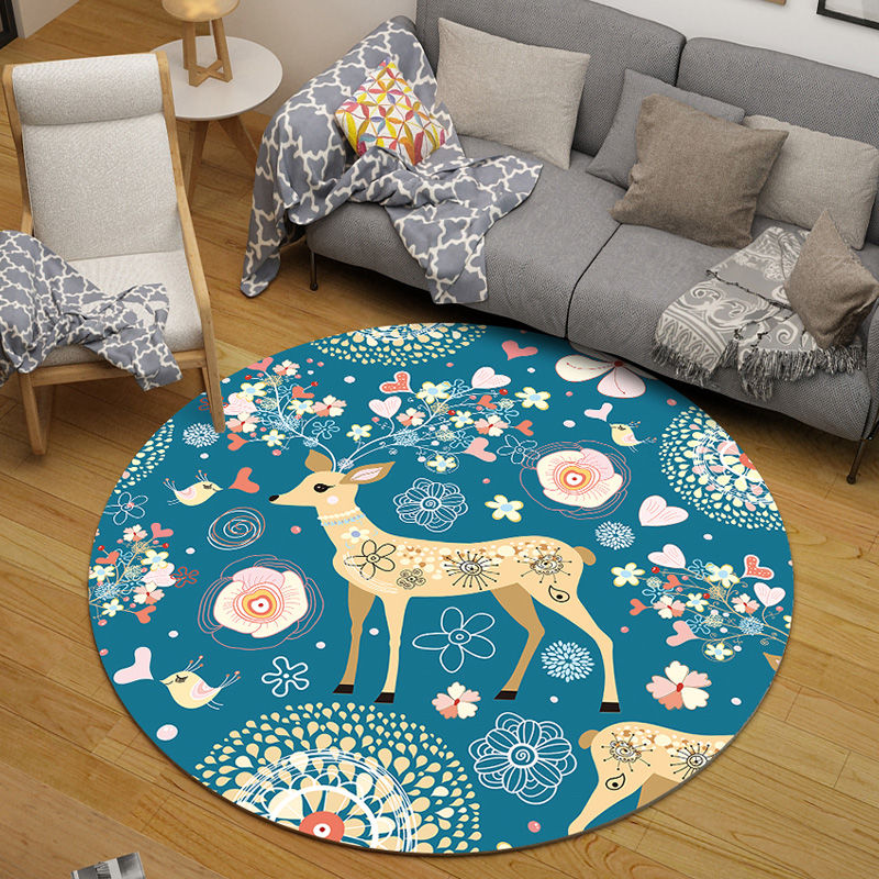 Round carpet bedroom carpet living room cartoon cute bedside blanket computer chair floor mat