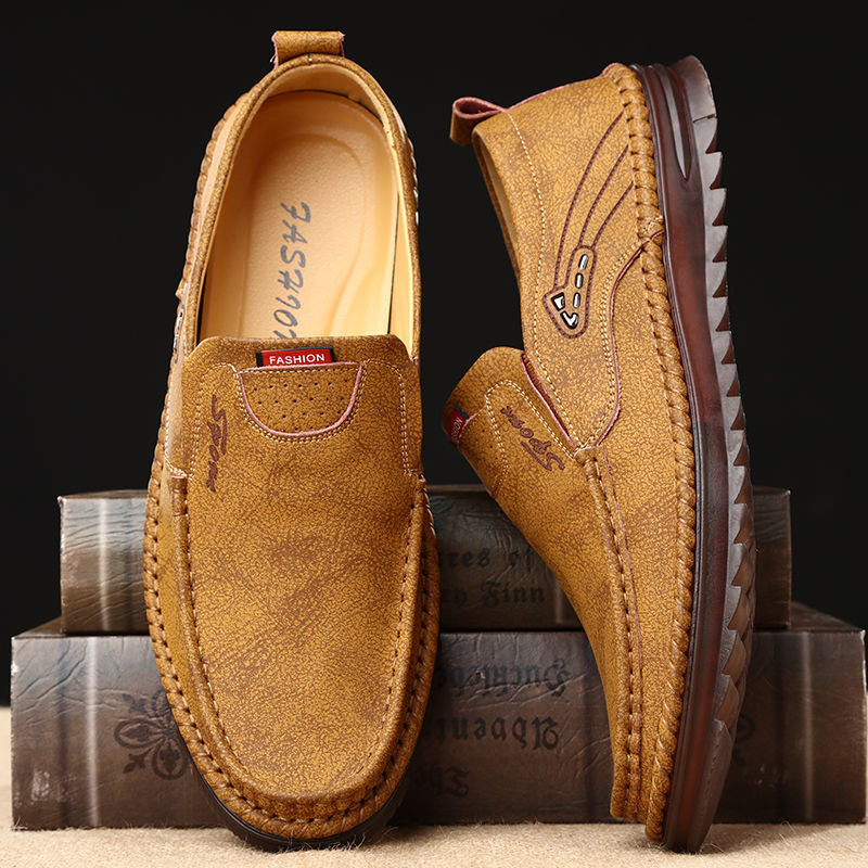 Men's Shoes > Flats > Loafers Leather shoes men&apos;s new peas shoes leather breathable soft sole casual men&apos;s shoes
