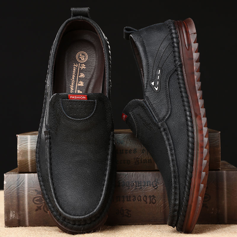 Men's Shoes > Flats > Loafers Leather shoes men&apos;s new peas shoes leather breathable soft sole casual men&apos;s shoes
