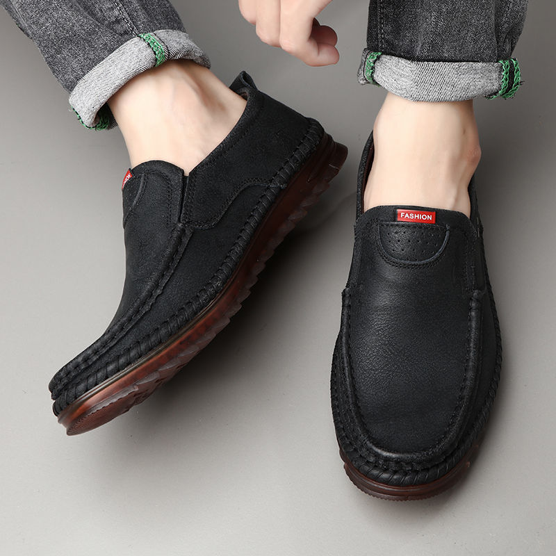 Men's Shoes > Flats > Loafers Leather shoes men&apos;s new peas shoes leather breathable soft sole casual men&apos;s shoes