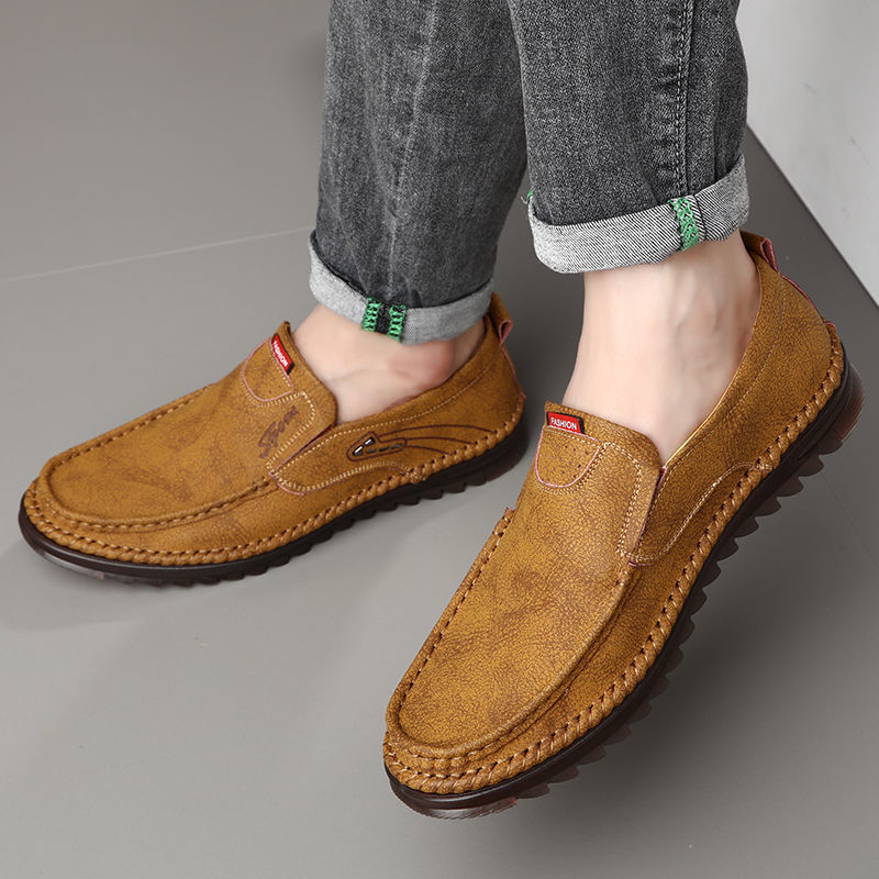 Men's Shoes > Flats > Loafers Leather shoes men&apos;s new peas shoes leather breathable soft sole casual men&apos;s shoes