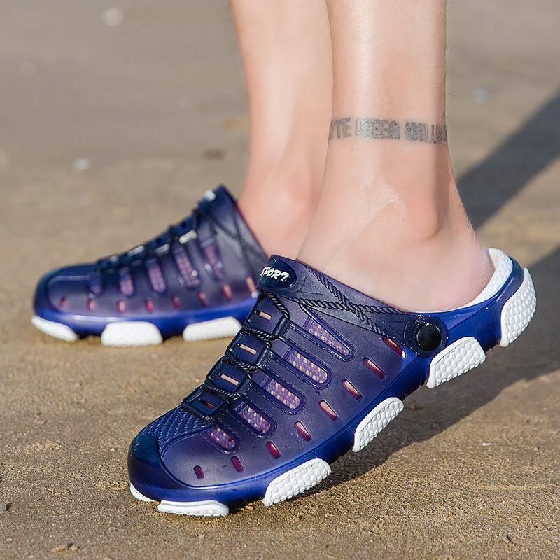 Sandals and slippers men&apos;s non-slip outer wear casual sandals hole shoes casual beach shoes