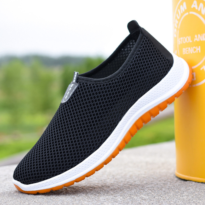 Summer net shoes men's non slip and wear-resistant shoes net shoes soft bottom breathable casual shoes one step on lazy mesh shoes men