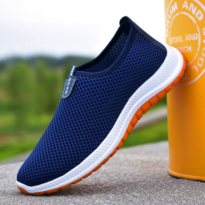 Summer net shoes men's non slip and wear-resistant shoes net shoes soft bottom breathable casual shoes one step on lazy mesh shoes men