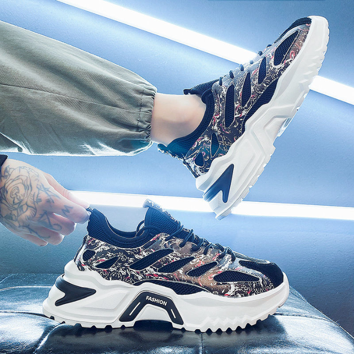 Men's shoes 2022 summer new trend versatile breathable mesh men's sports leisure net red ins dad shoes