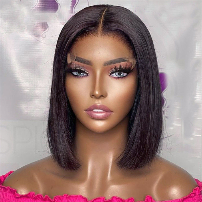 lace hair set 4x1 T Part Lace Short Bob Wig Straight Human Hair