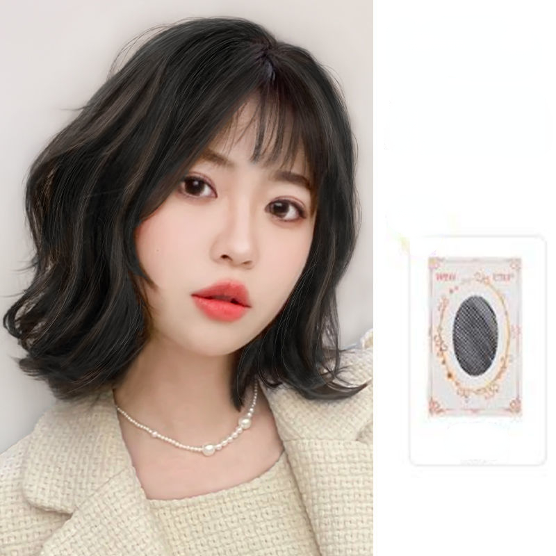 Wig female short hair fashion new curly hair wool curl simulation real hair full head set net red wig set