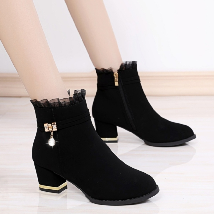 Women's Shoes  Boots  Mid-Calf Boots, short boots, 2023 new medium heel thick heel Joker Martin boots, short boots for women