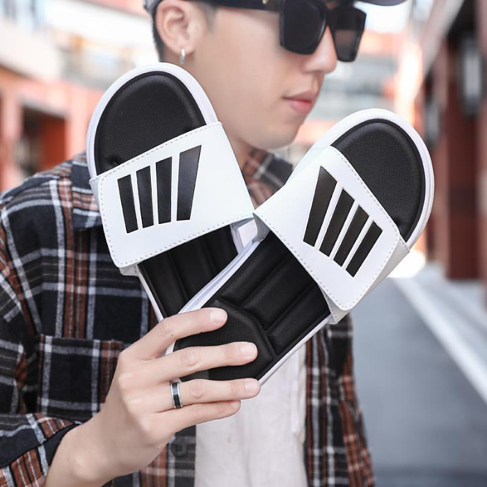 2022 summer fashion drag men's and women's lovers' flat slippers men's fashion outdoor wear beach antiskid sandals