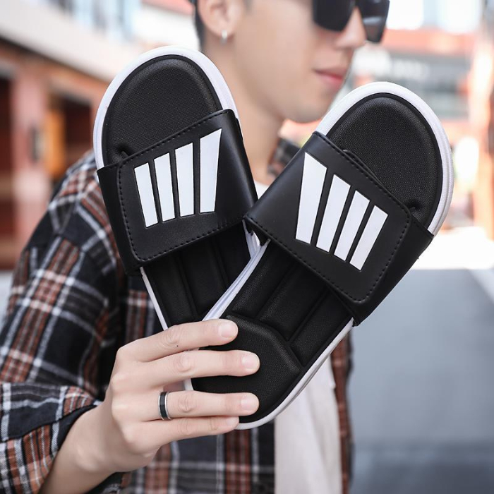 2022 summer fashion drag men's and women's lovers' flat slippers men's fashion outdoor wear beach antiskid sandals