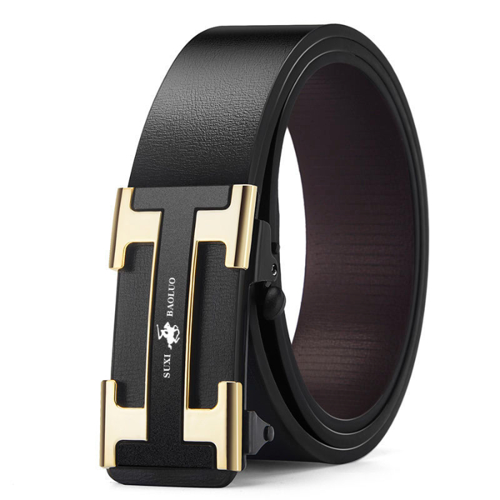 Toothless inner wearing automatic buckle belt business leisure versatile personalized leather belt