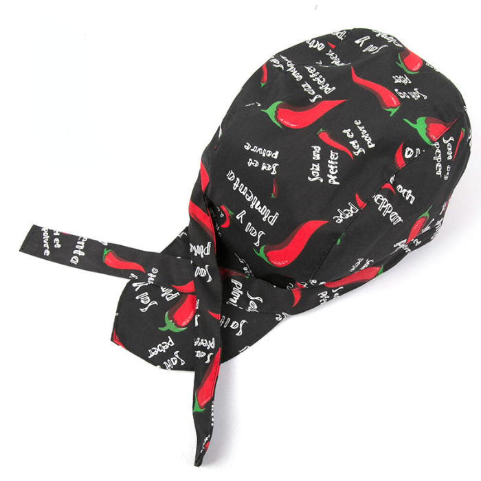 Hotel chef hat headband kitchen work hat Chinese and Western food waiter Pirate Hat Baotou hat