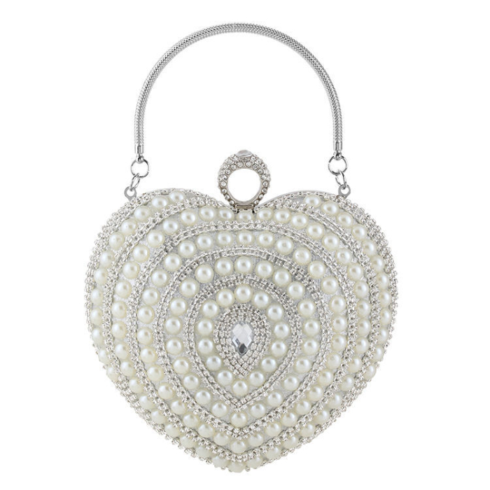 Women's handbag new Dinner Bag heart-shaped banquet bag diamond inlaid handbag dress evening bag clutch bag