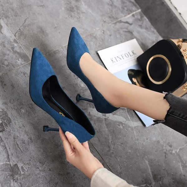 New autumn 2021 pointy cat with stiletto heels, small fresh girls' spring women's shoes fashion Joker shoes