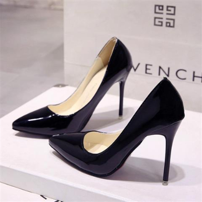 Gradient pointed high heels and sexy autumn and winter new women's work shoes color matching shallow shoes 10CM