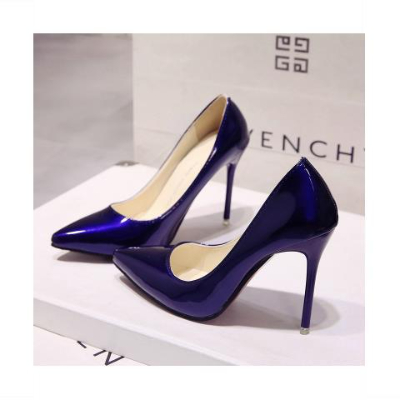 Gradient pointed high heels and sexy autumn and winter new women's work shoes color matching shallow shoes 10CM