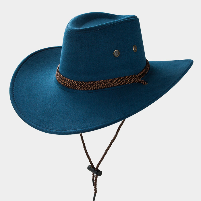 Western Cowboy jazz hat Big Brim cowboy hat suede outdoor sun hat men's Riding Hat