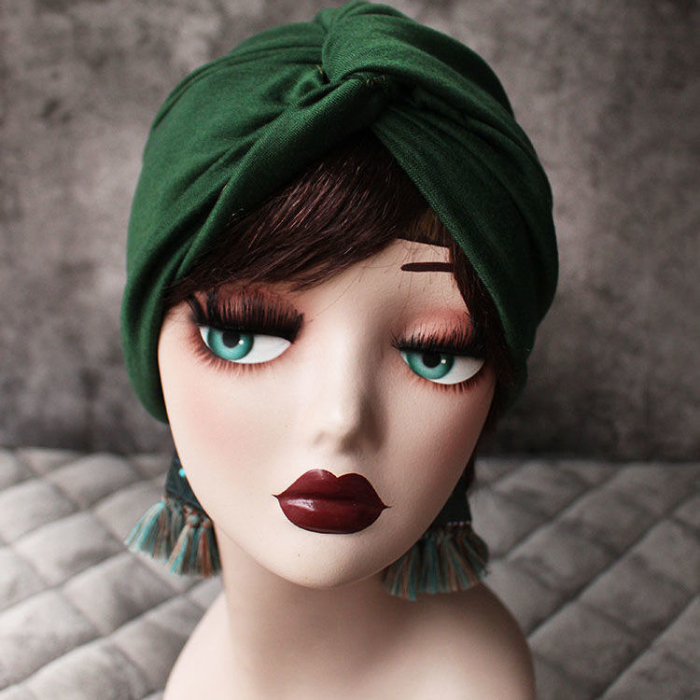 Wrap your hair with a cross hat, wrap your head, confinement hat, retro women's Pullover hat