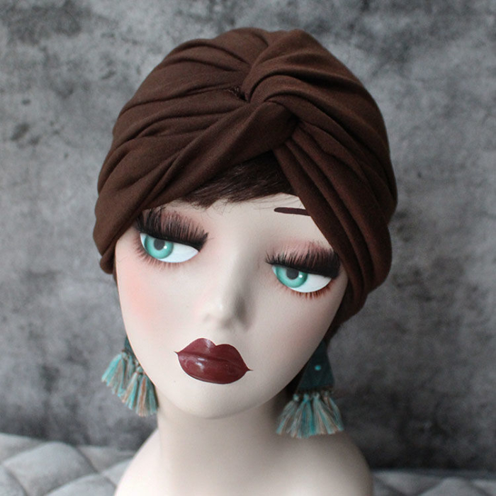 Wrap your hair with a cross hat, wrap your head, confinement hat, retro women's Pullover hat