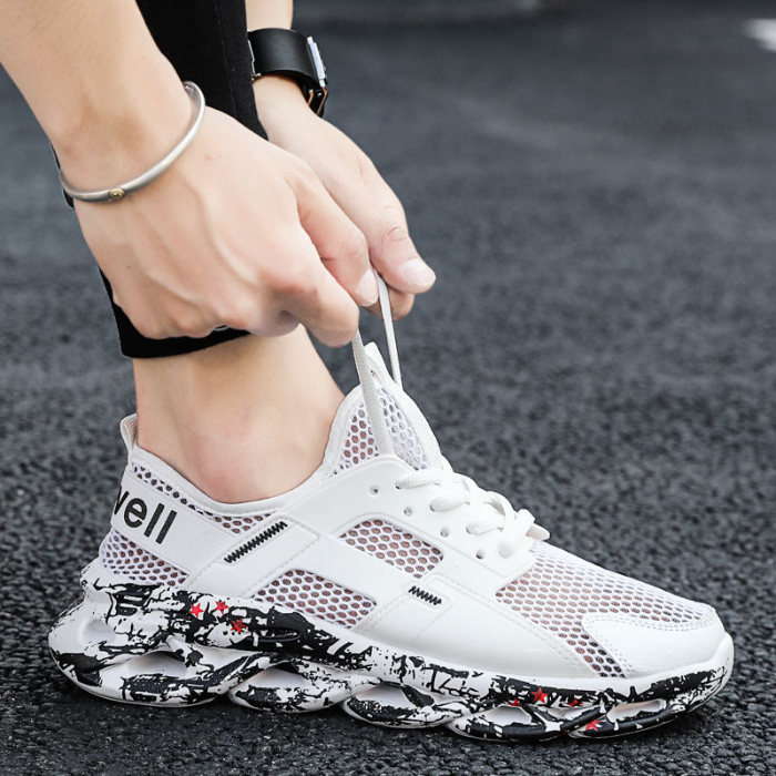 Summer men's shoes breathable deodorant thin mesh shoes sports casual shoes running trendy shoes spring and autumn hollowed-out lightweight