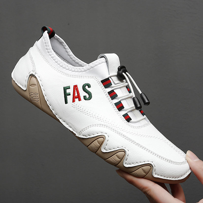 Real cowhide beanie shoes men's trendy fashion soft bottom lightweight driving shoes pedal leather shoes men's genuine leather