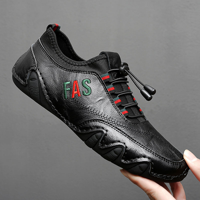 Real cowhide beanie shoes men's trendy fashion soft bottom lightweight driving shoes pedal leather shoes men's genuine leather