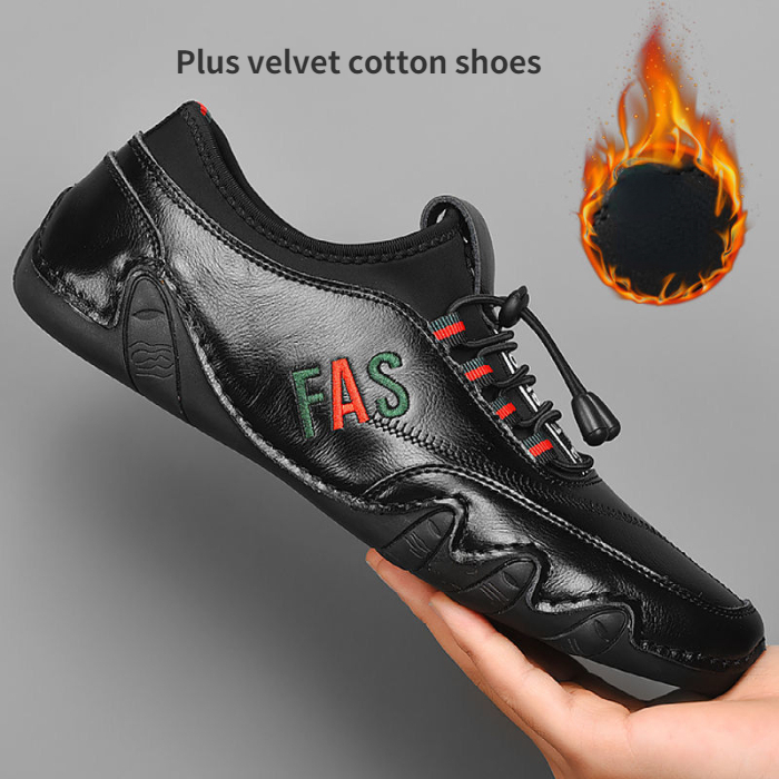 Real cowhide beanie shoes men's trendy fashion soft bottom lightweight driving shoes pedal leather shoes men's genuine leather