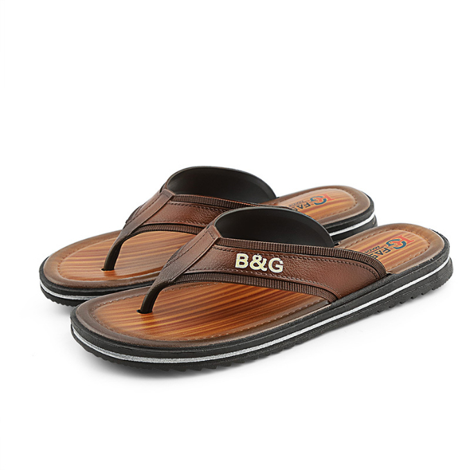 Men's flip-flops trend thick bottom non-slip soft bottom personality men's sandals fashion outer wear beach shoes