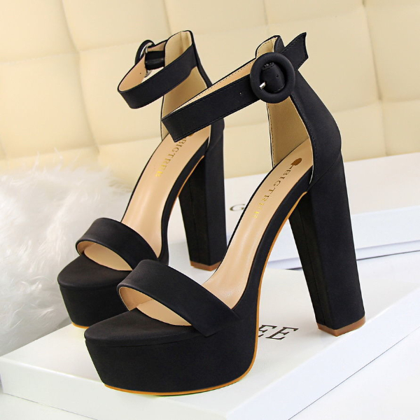 Hate the sky high thick heel high heel sandals women's shoes waterproof platform buckle sexy plus size women.