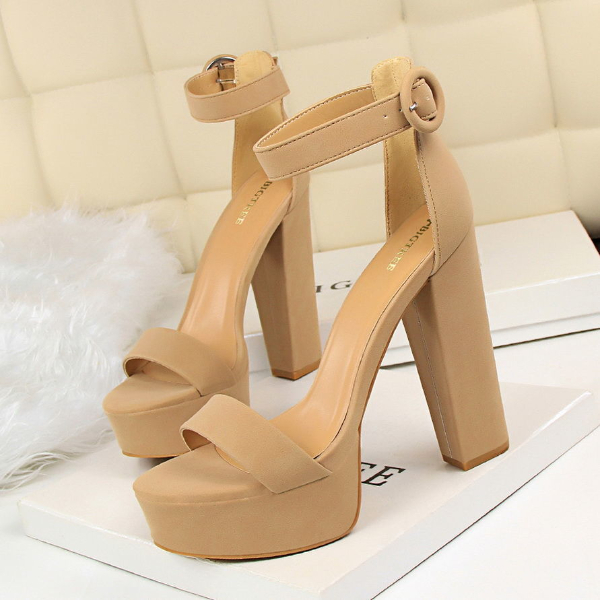 Hate the sky high thick heel high heel sandals women's shoes waterproof platform buckle sexy plus size women.