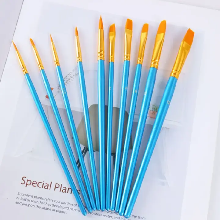 SXCHEN 10 pc Oil Painting Gouache Paint Brushes Different Shape Round Pointed Tip Hair Brush Set Art Supplies Water Chalk Acrylic Oil Brush Brush Row Pen Art Painting Pen Color Student School