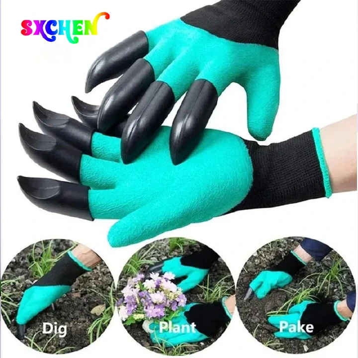 SXCHEN Gloves Stab-proof Breathable Planting Digging Gardening Gloves Garden Planting Flowers Non-slip Wear-resistant Labor Protection Gloves With Claw Tools Festival Daily Household Gift