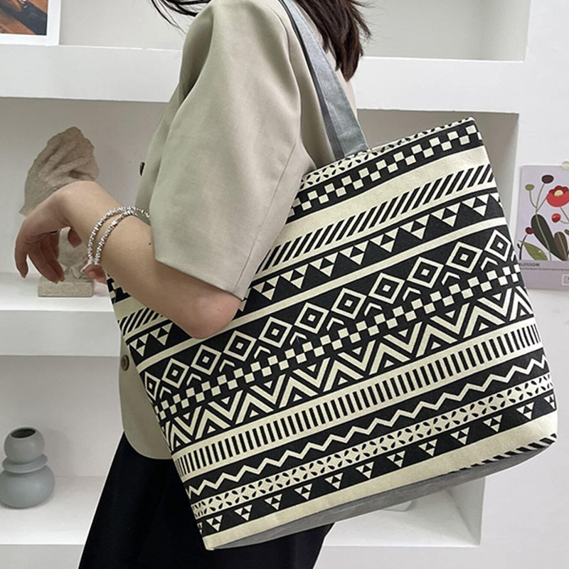 Women's Bags Shoulder Bags Canvas bag portable canvas large capacity women's shoulder bag shopping women's bag shoulder bag