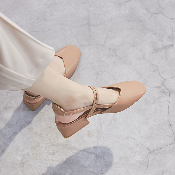 Women's Shoes > Sandals > Flats Sandals Baotou Sandals Women's New Joker Thick Heel Fairy Style with Joker Mary Jane in the skirt