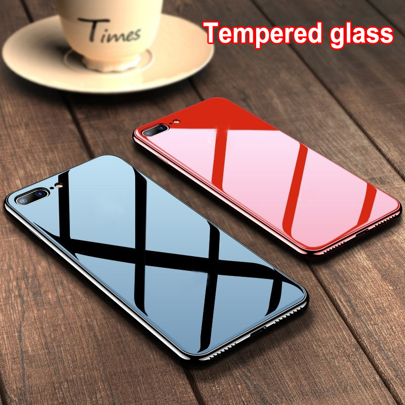 Luxury Hard Shockproof Protective tempered glass phone back cases for iPhone XS Max XR XS 6s 11 Pro