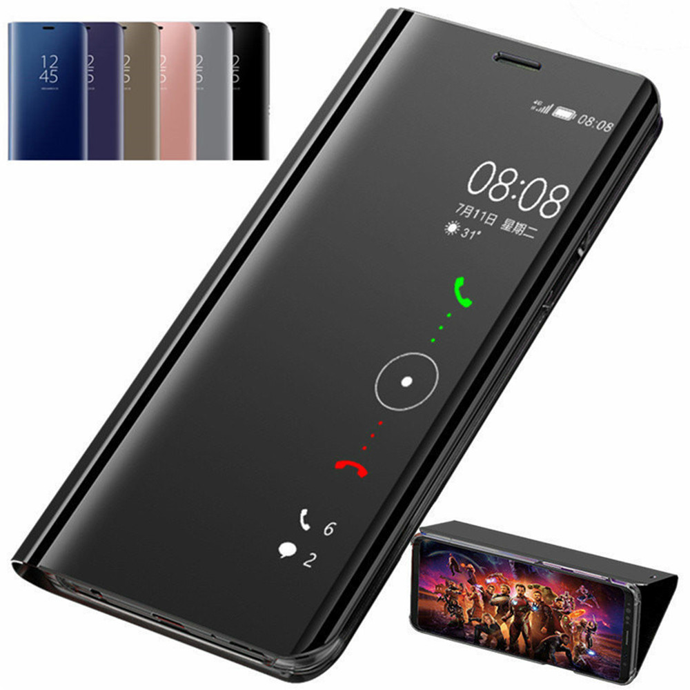 Luxury Clear View Mirror Wallet Smart Flip Cover For Samsung Galaxy S20 Ultra S20 Plus S10 S9 S8 S7