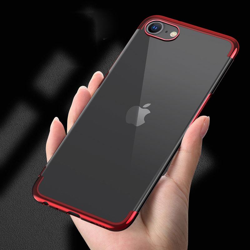 Plating transparent shockproof tpu cover case for iPhone SE 2020 XS Max XR XS 11 Pro Max 6 6s 7 Plus