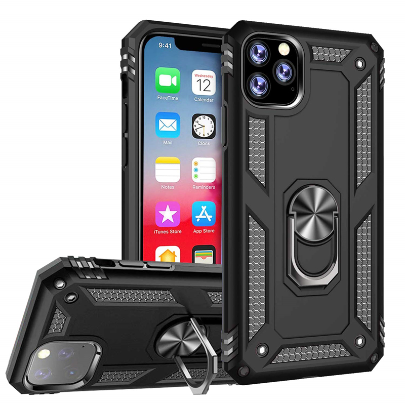Armor Kickstand Phone Case for iPhone 12 11 Pro XR XS Max X 6 6S 7 8 Plus Finger Magnetic Cover