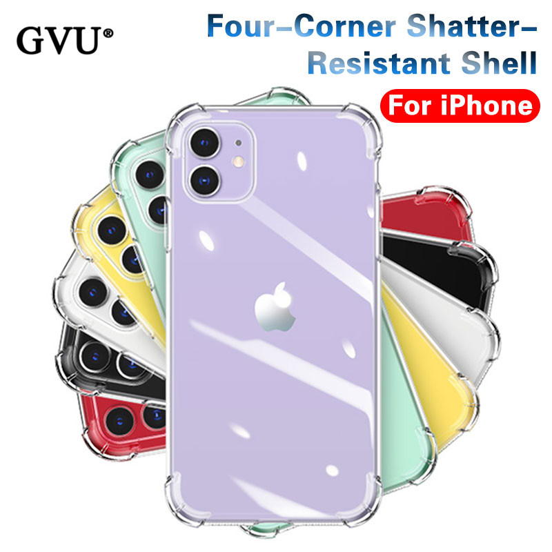 Shockproof Silicone Phone Cases For iPhone 11 Pro X XR X SE 2020 7 8 Plus 12 Transparent Back Cover
