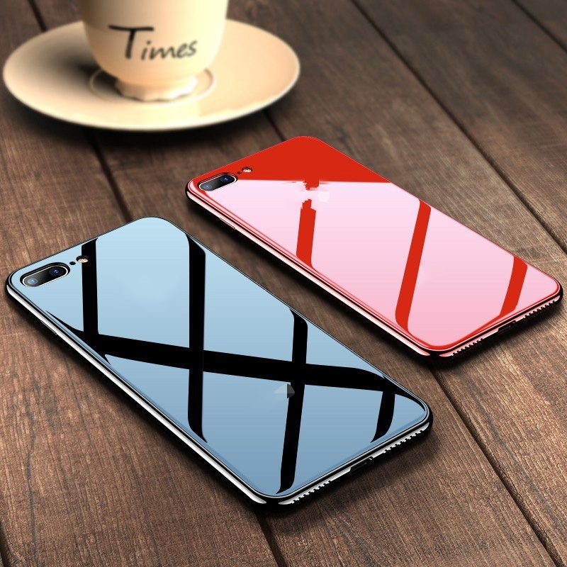 Mirror Tempered Glass Phone Case For iPhone 12 11Pro XS Max XR X 7 8 6 6s Plus Plating Glossy Cover