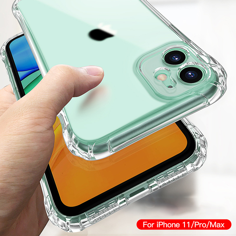 Protection Case For iPhone 11 Pro Max 12 Mini XR XS 8 Plus SE 2020 Airbag Transparent Silicone Cover