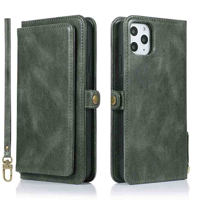 Flip Wallet Case for iPhone 13 Detachable Magnetic Leather Cell Phone Cover for iPhone 13 Pro Max 12 Mini 11 XR XS Max 7 8 Case